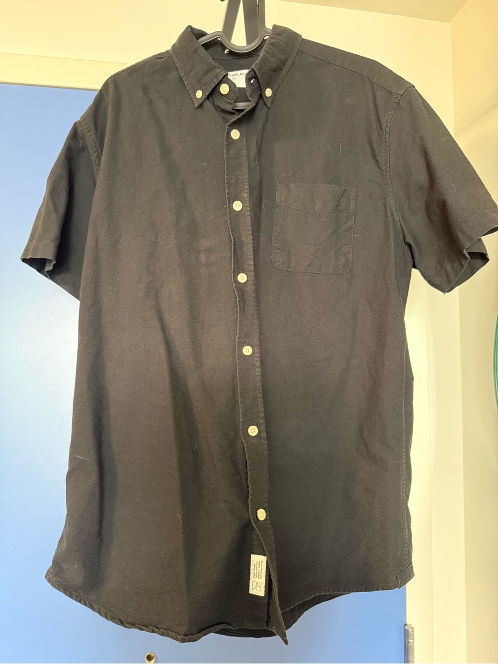 Frank + Oak Organic Cotton Button-Down Shirt — Black